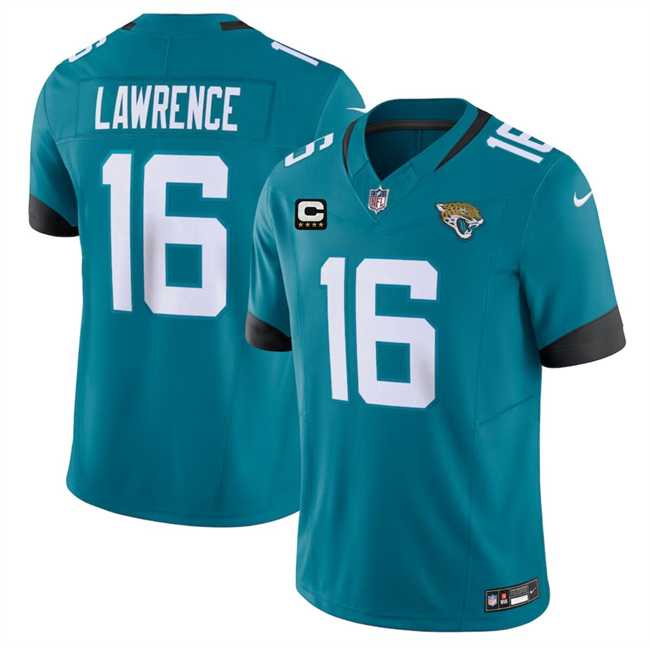 Men & Women & Youth Jacksonville Jaguars #16 Trevor Lawrence Teal With 4-Star C Patch Vapor Untouchable Limited Stitched Jersey